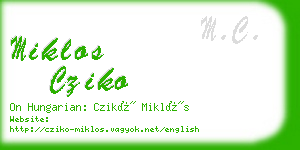 miklos cziko business card